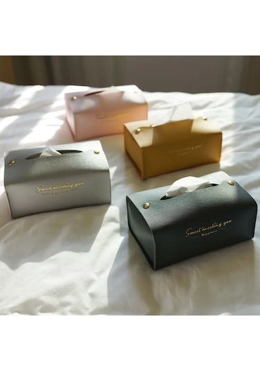 Pembe-moda Ve Basit Ins Çekmece Kutusu Ev Oturma Odası Peçete Kağıt Havlu Kutusu Yüksek Dereceli Işık Lüks Araba Doku Tutucu