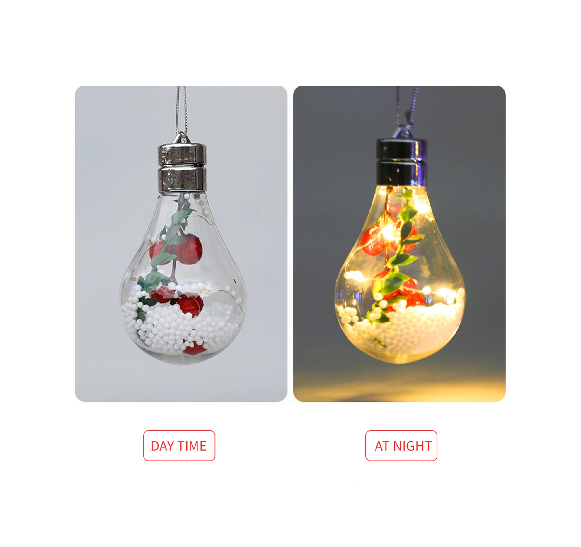 Youmex Led Askı Lambaları, Noel Dekorasyonu İçin Şeffaf Top Şeklinde, Ip44 Su Geçirmez, Isınma Beyazı Işık, Dış Mekan Ve İç Mekan Uyumlu