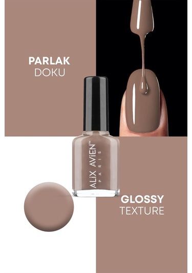 Alix Avien Nude Kahve Oje 89 Yüksek Pigmentli Uzun Süreli Kalıcılık Hızlı Kuruma Nail Lacquer 89