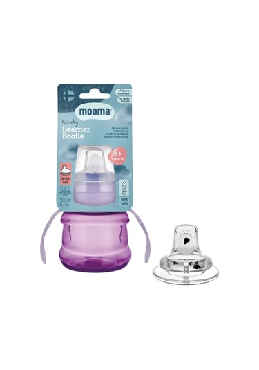 Mooma Baby Kulplu Alıştırma Bardağı 200 Ml 6+ Ay Mor