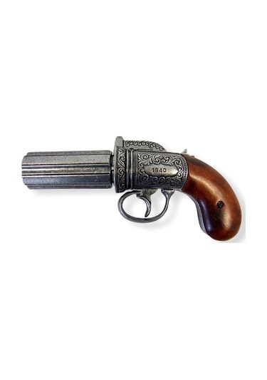 Denix 6 Barrels Pepper-Box Revolver - England 1840