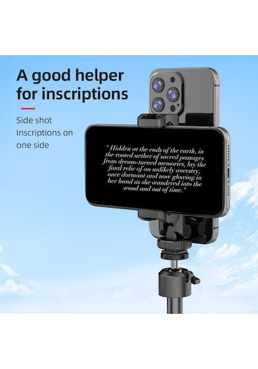 Hombey Dual Telefon Tutucu, 4 Soğuk Ayaklı Ünite, 360 Döner, Abs+pc Malzeme, Çapraz/dikey Çekim, Vlogger/live Yayıncı İçin Siyah