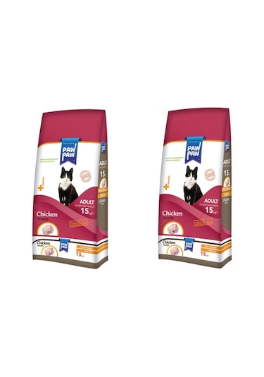 Paw Paw Tavuk Etli Yetişkin Kedi Maması 2 x 15 KG