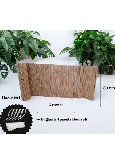 80 Cm X 6 Metre Kamış Hasır Balkon Çiti