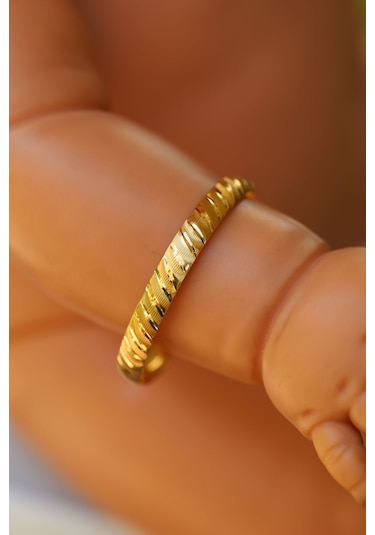 Yenigün Kuyumculuk 14 Ayar Altın 2.65 Gr Yatay Çizgili 0-1 Yaş Çocuk Altın Bilezik