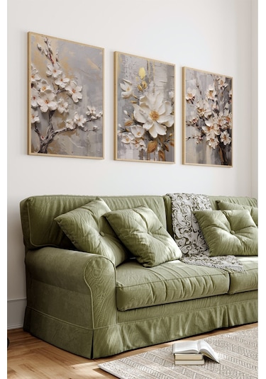 Ahşap Çerçeveli Mdf Tablo Seti Salon Ve Oturma Odası Için Çt3100 42 X 62