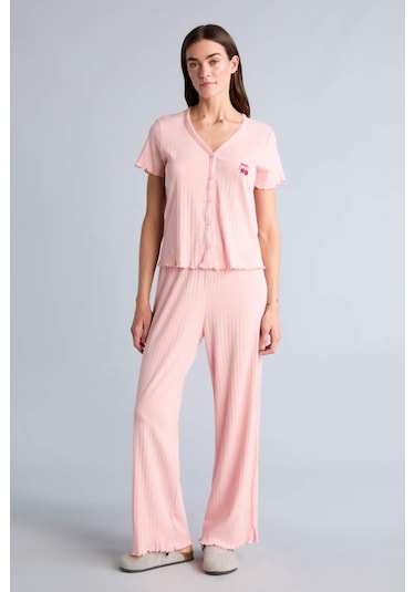 Defacto Regular Fıt Kısa Kollu 2li Takım H3781ax26smpn113 Pembe-pn113