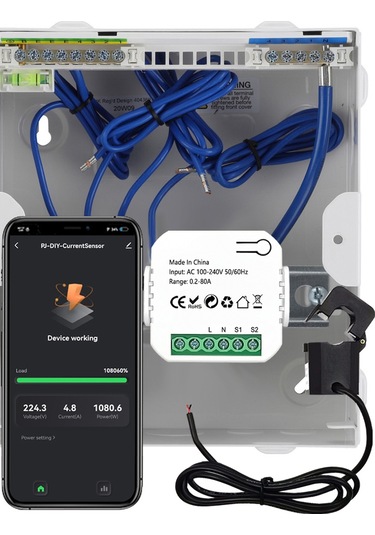 Tuya Wifi Enerji Ölçer 80a Akım Trafosu Kelepçesi Kwh E23824