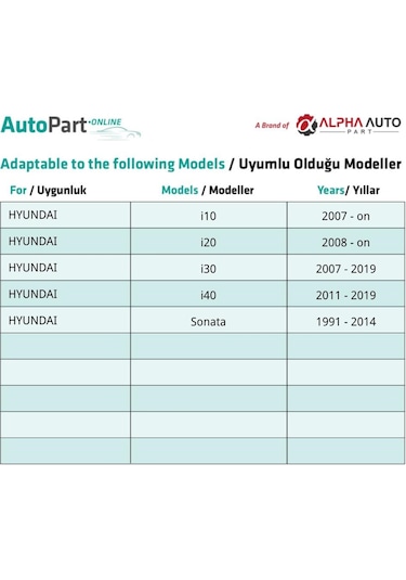 Hyundai İ10 İ20 İ30 İ40 Sonata İçin Trim Döşeme Klips- 10 Adet