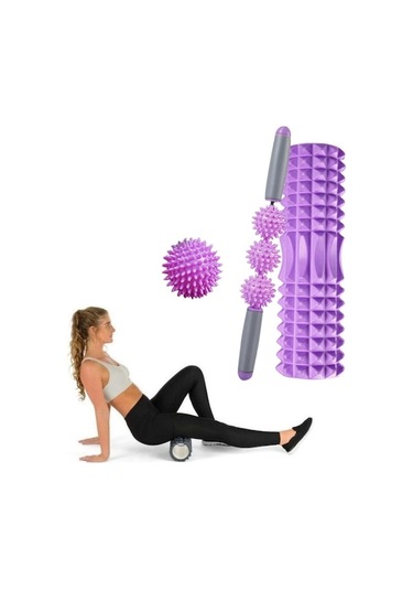 Novahub 3'ü 1 Eva Köpük Roller Oyuk Kas Gevşeme Silindiri Yoga Sütun Seti, Uzunluk: 33cm Mor Hilal, Boyut: 33cm Mor Hilal Diğer, Yoga İle Rahatlayın Çok Renkli
