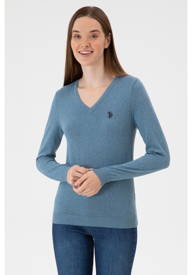 U.s. Polo Assn. Kadın Kazak /triko 50313590-vr251 Koyu Mavı Melanj