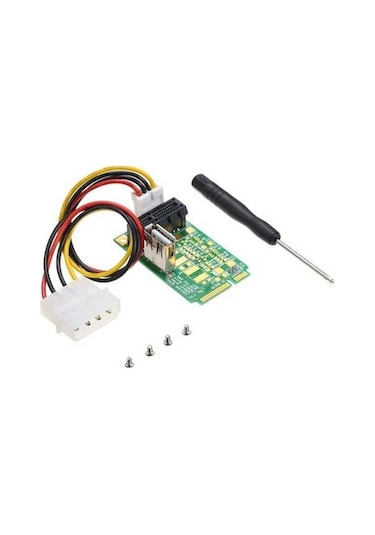 Pazly Mini Pcie - Pcı Express Yuva Yükseltici Kart Adaptörü, 4 Pın Güç Kablosu, Test İçin