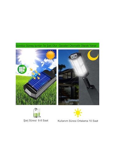 Hymark 249 Led Güneş Enerjili 3 Modlu Şarjlı Kumandalı Solar Aydı