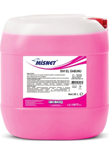 Misnet Sııvı El Sabunu Sedefli Pembe 30 L