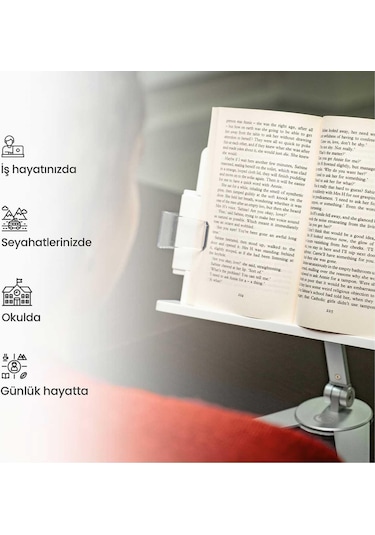 NPO STD007 Okuma Açısı Ayarlı Koruma Kıskkaçlı Alüminyum&ABS Kitap/Tablet/Dergi Standı Modern Rahle