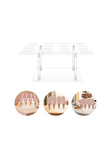 Homyl Akrilik Dondurma Koni Tutucu Suşi El Rulo Rafı Taban Temizlemek