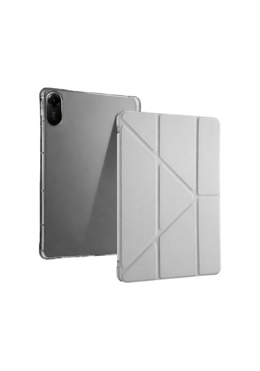 Xiaomi Redmi Pad 2 Kalemlikli Mars Tablet Kılıfı - Gri Arka Kapak