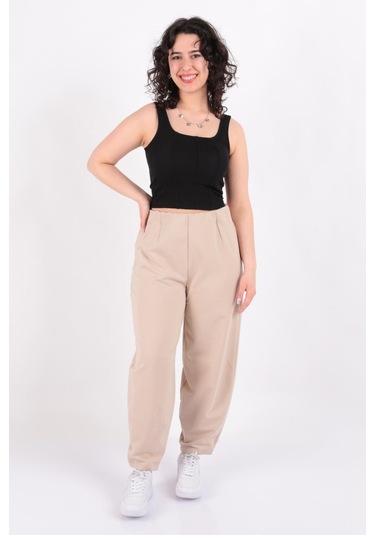 Puane 18167 Kadın Pantolon Ss 18167-66-R8857 Koyu Bej