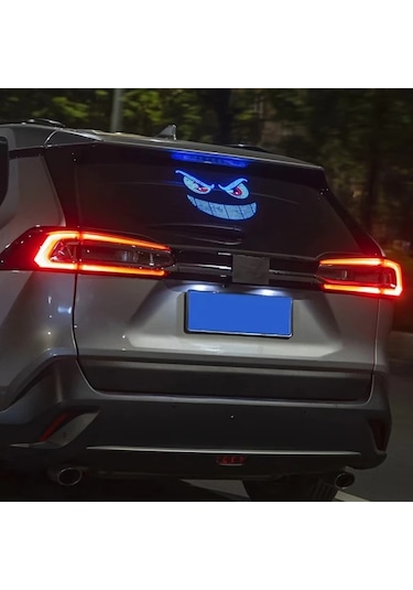 Willowhaven 3 Adet Akıllı Led Araba Dekoratif Işıkları Red White 11 Mod Renkli Işık Modları Şeytan Gözü Dinamik İfade Ekranı Usb Fişli Araba Çıkartma Işıkları