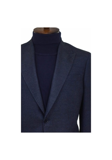 Düz Slim Fit Spor Lacivert Erkek Ceket - Wessi Lacivert