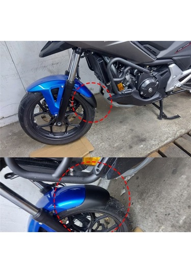 Xurunkeji Honda Nc750s Nc750x Nc700s Nc700x 2012-2021 Motosiklet Ön Arka Çamurluk Uzatıcı Çamurluk Aksesuarları, 2 Adet Siyah