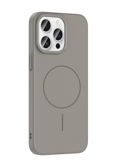 Ardemix İphone Uyumlu 14 Pro Max Kılıf Magsafe Şarj Özellikli Ruby Silikon Kapak - Mürdüm Şeffaf