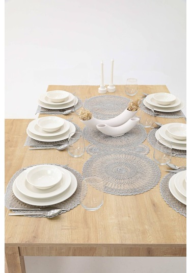 Bilgiçler Amerikan Servis Supla Ve Runner Seti 6 Kişilik 7698244377237