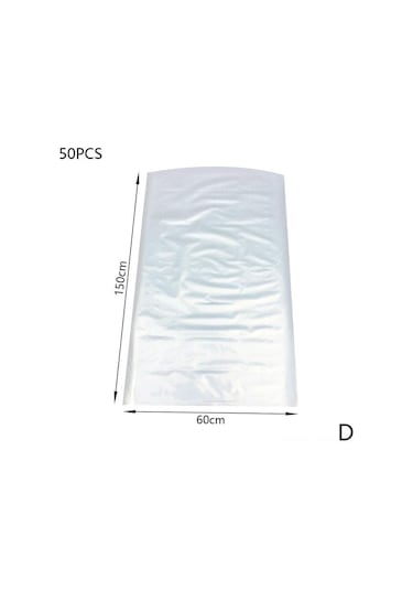 Geeroyoo 60x150cm Beyaz Plastik Şeffaf Kıyafet Toz Koruyucu, Dolap İçin 50 Adet, Dayanıklı Ev Gereci Beyaz