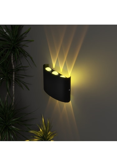 Uranüs Amber Işık Ledli Dekoratif Işık Süzmeli Iç Ve Dış Mekan Modern Bahçe Balkon Salon Teras Aplik Siyah