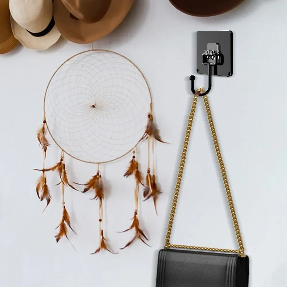 Kosona Banyo Mutfak Sıcak Tutucu, Siyah 10 Adet, 6.7x6.7 Cm, Delme Yok, Su Geçirmez, Pvc + Metal, 24 Saat Kurulum