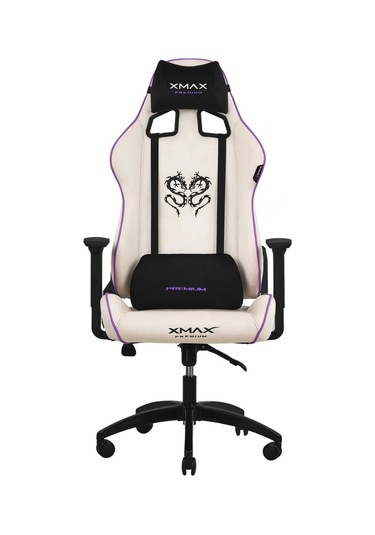 Rio Plus Balerion Terletmez Kadife Kumaş Beyaz Gaming Oyuncu Koltuğu -12 Beyaz