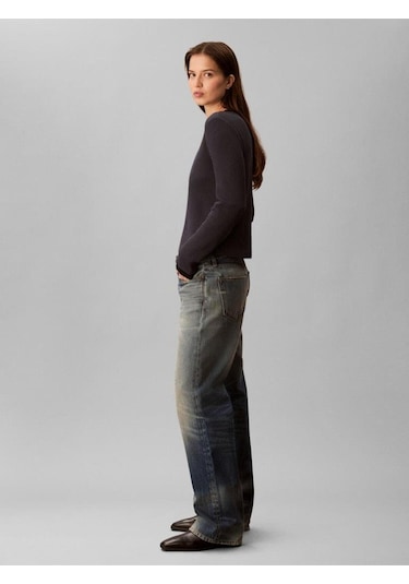 Calvin Klein Ls Waffle Tee-11922 Lacivert