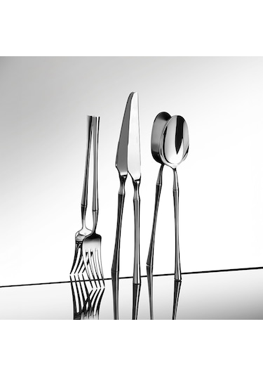 Nehir Marbella Sade 6 Kişilik 36 Parça Çatal Kaşık Bıçak Takımı GÜmüş