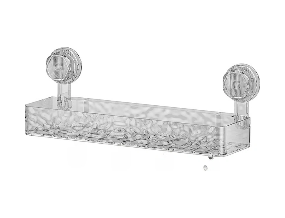 Monyee Banyo Dalgalı Desenli Sürekli Tutucu Rafları - Delik Olmadan Duvar Montajlı, Kolay Kurulum, Geniş Depolama Kapasitesi Şeffaf Diğer