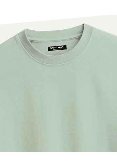 Unisex Bisiklet Yaka %100 Organik Pamuklu Kalın Dokulu Made Of Money Baskılı Oversize T-shirt - Bej Bej