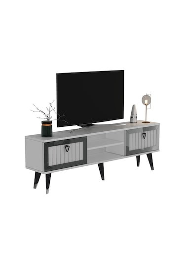 LİDYA TV STAND BEYAZ-GÜMÜŞ