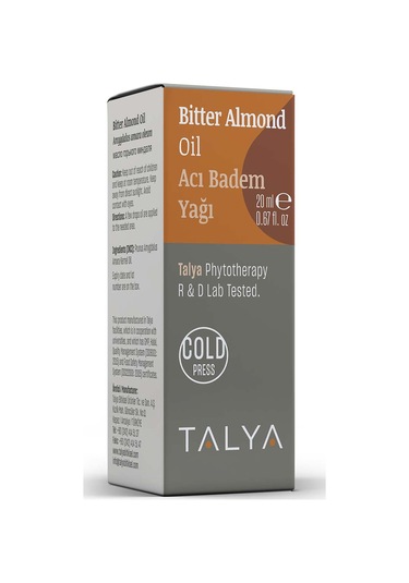 Talya Soğuk Sıkım %100 Saf ve Doğal  Acı Badem Yağı 20 ML