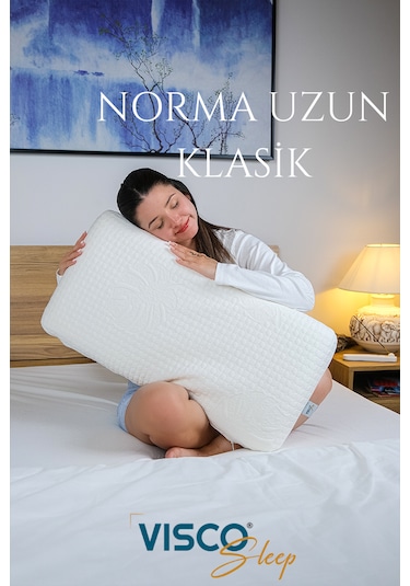 Visco Yastık Norma Uzun Klasik Viskon Kılıf Ergonomik 80x40x12 Cm