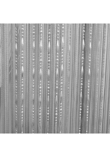 1mx2m Dekoratif Damla Zincir Boncuk Pencere Kapı Perdesi Perde İpi Kapı Oda Bölücü Gümüş Gri