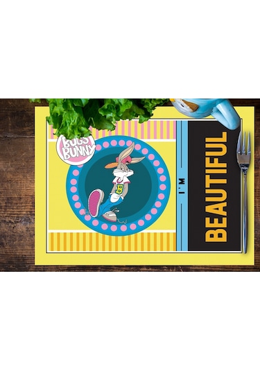 Adawall Home Tweety Teams Kumaş Amerikan Servis 4'lü Set 35x50cm Çok Renkli