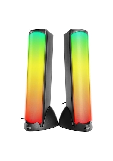 Mikado Md-183 2.0 3w-2 Bluetooth Siyah Rgb Aydınlatmalı Usb + 3.5mm Usb 5v Speaker Hoparlör
