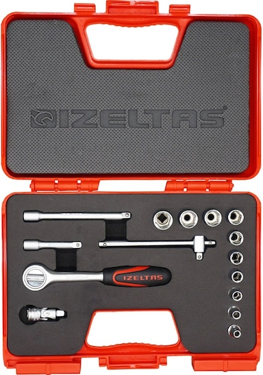 İzeltaş 1107 1/4'' Altı Köşe Lokma Anahtar Takımı 15 Parça - 1107006015