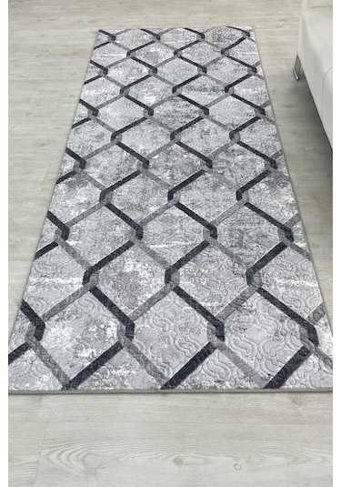 Lüle Halı Kaymaz Taban Yıkanabilir Yolluk Halı Lhsmrt602siy