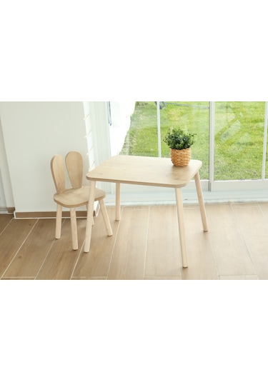 The Kids 1 Masa + 1 Sandalye (Çocuklar için Yaz-Sil Montessori Aktivite ve Etkinlik Masa Sandalye Takımı