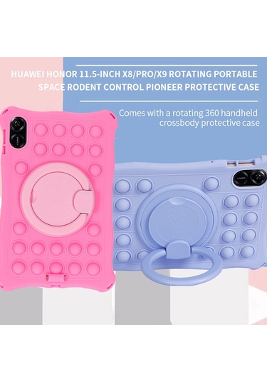 Butu Honor Uyumlu Pad X8 Pro / X9 Silikon + Pc Tablet Kılıfı 360 Derece Dönen Kickstand Koruyucu Kılıf