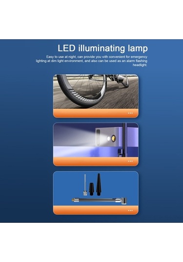 Fortunelane Akıllı Araç Hava Pompası - Hızlı Şarj, Otomatik Baskı, Led Işıklı, Power Bank, 7.4v Taşınabilir