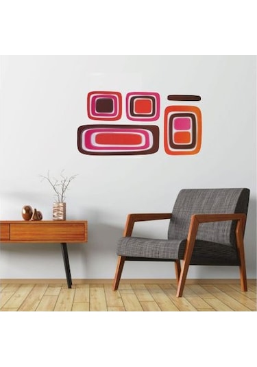 Duvar Süsü Sticker 2 Adet Kareli Desen Pvc 61x30x0,5cm