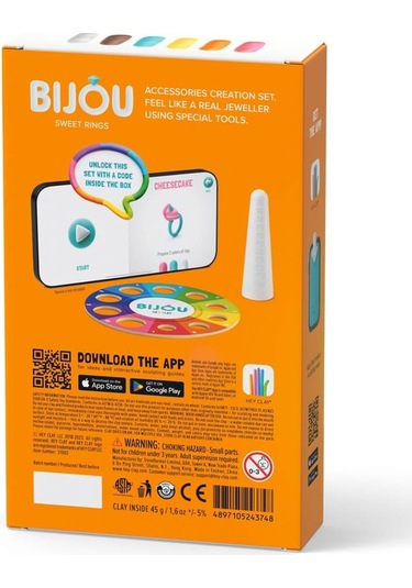 Hey Clay Hava İle Kuruyan Kil 3'lü Kutu - Takılar Tatlı Yüzükler renkli