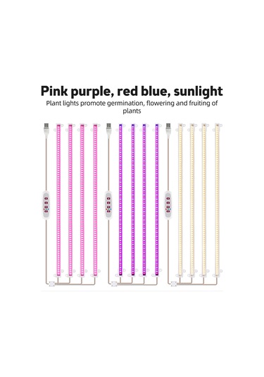 Gajeena 6.2w Usb5v Bitki Büyüme Lambası - 126 Led 4000k Güneş Işığı, 5 Seviye Aydınlatma, 8/12/16 Saat Zamanlayıcı, 226 Aydınlatma Açısı, Çift Montaj Seçeneği Diğer