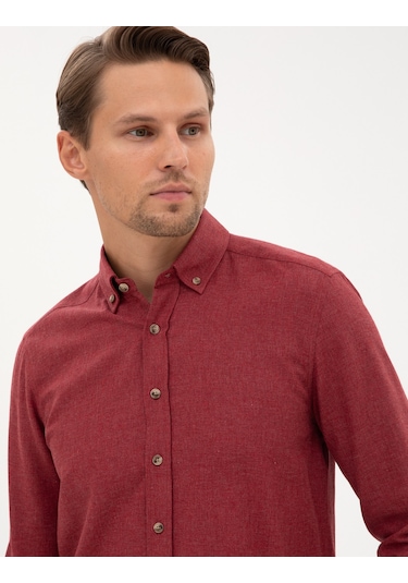 Pierre Cardin Erkek Bordo Gömlek Desenli 50316751-vr014 Bordo